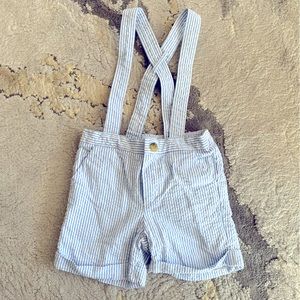 Janie and jack suspender seersucker shorts 12-18 month